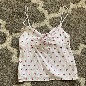 Brandy tie front floral tank